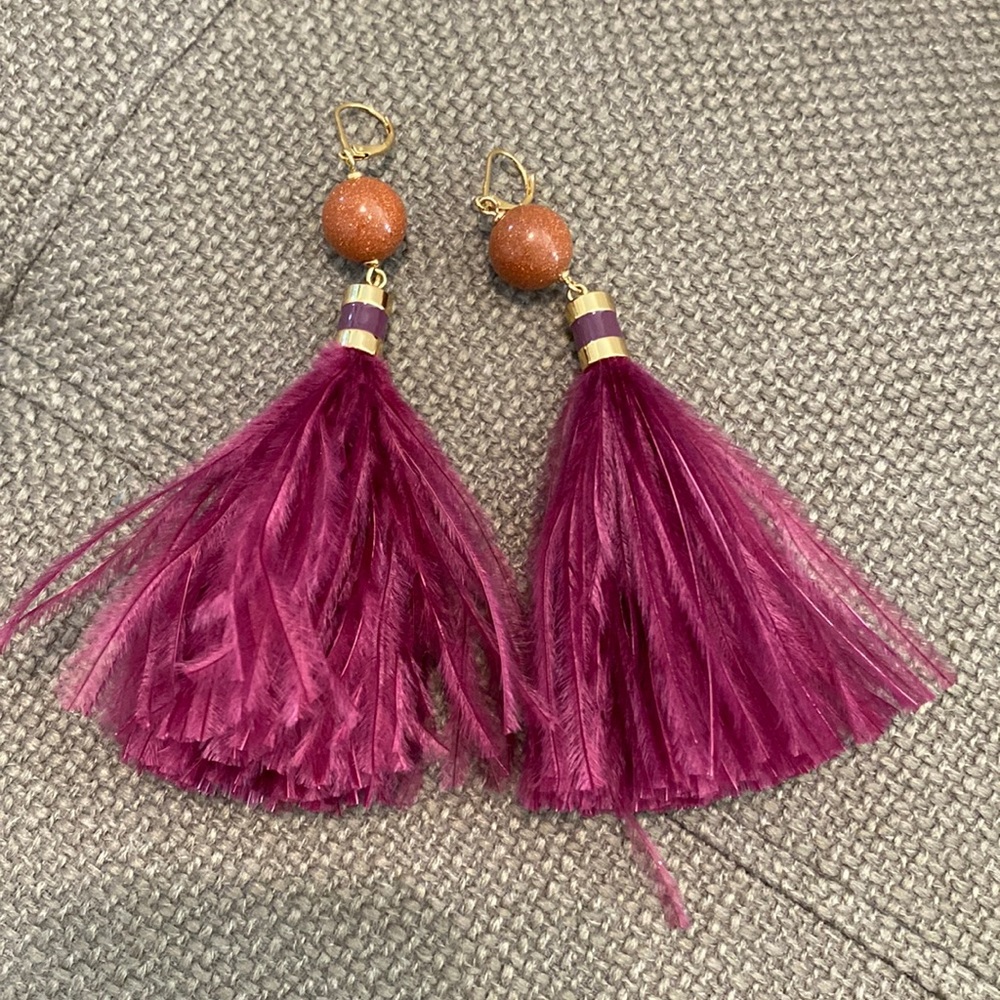 Large Feather Statement Earrings
